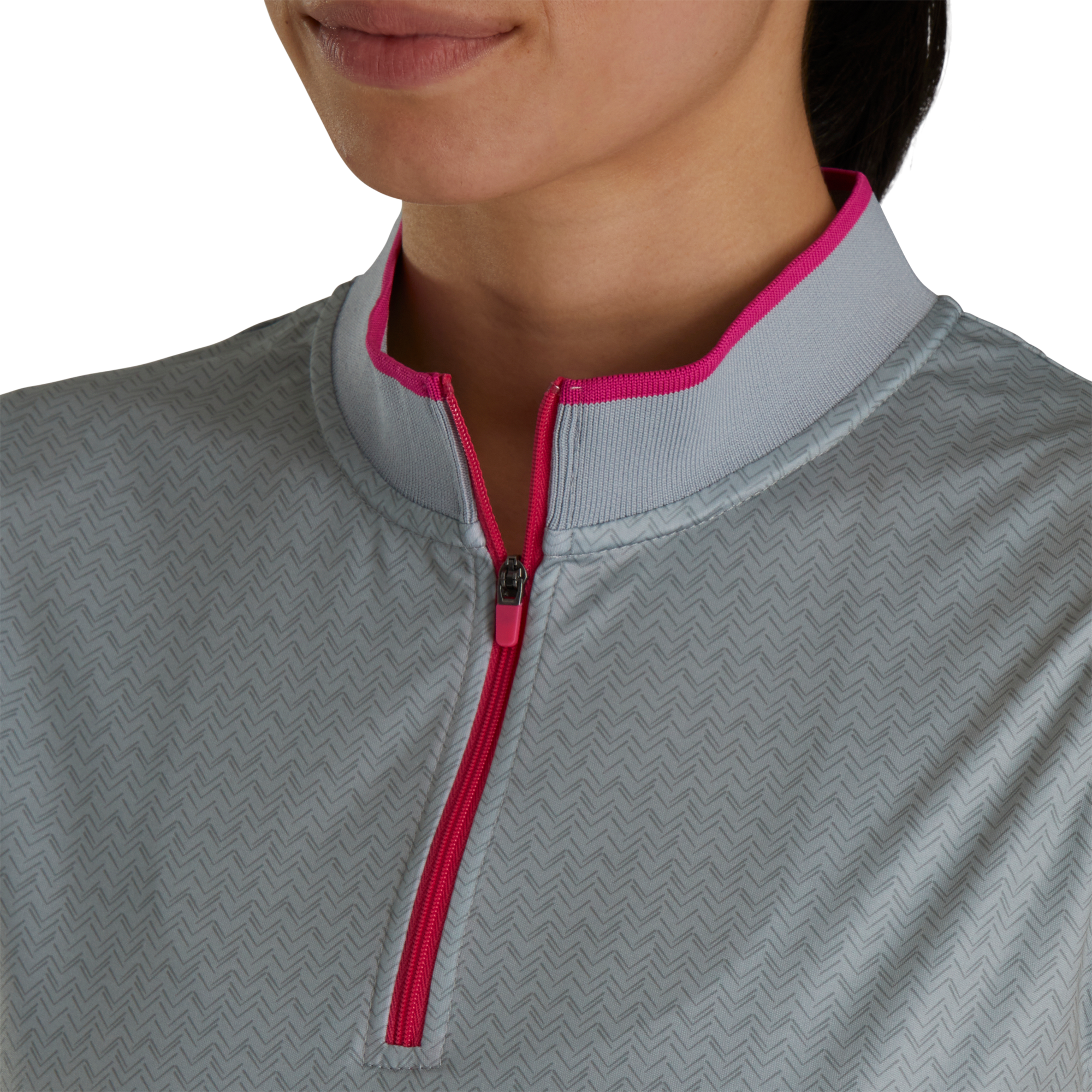 Sleeveless Quarter-Zip Printed Shirt