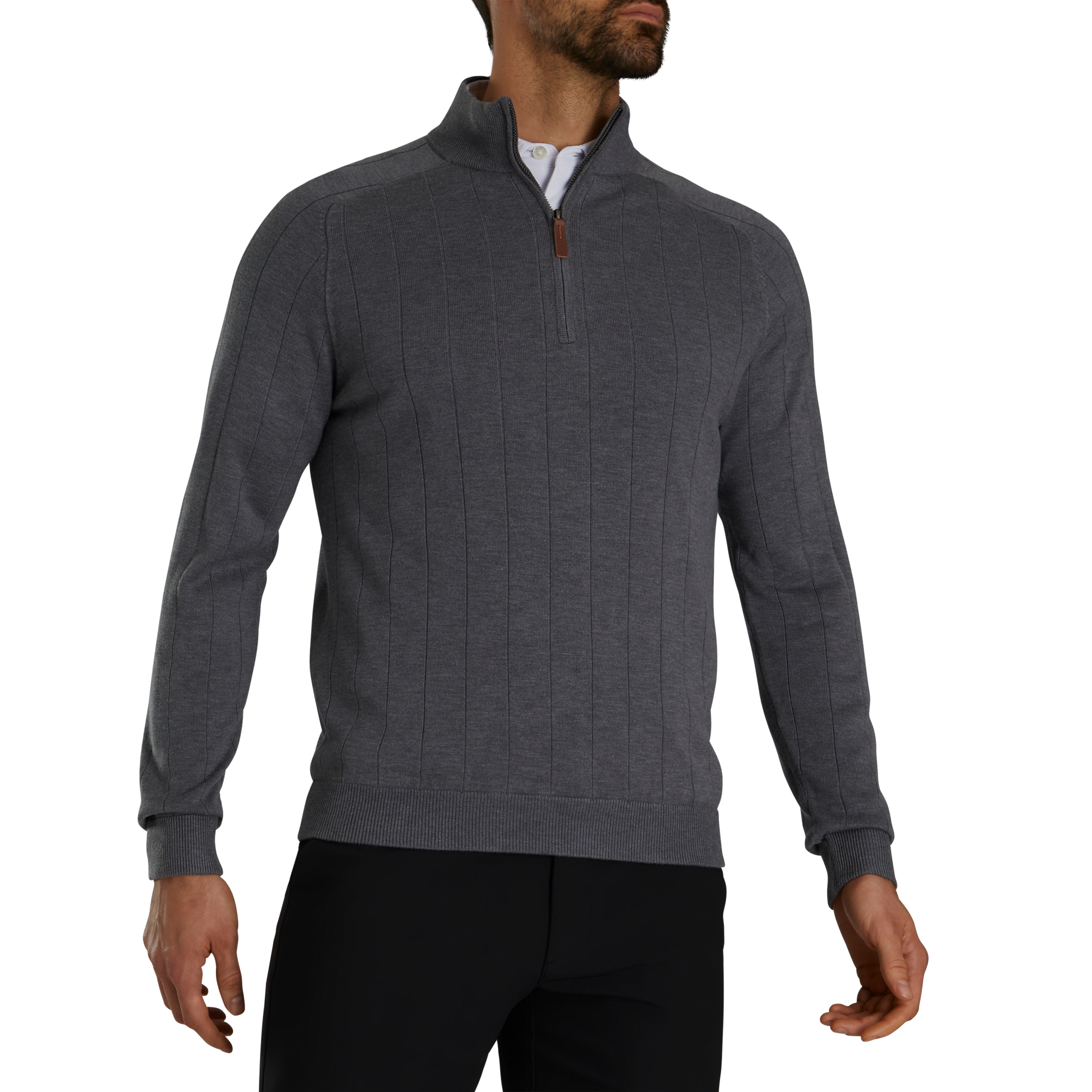 Wool Blend Drop Needle Lined Pullover